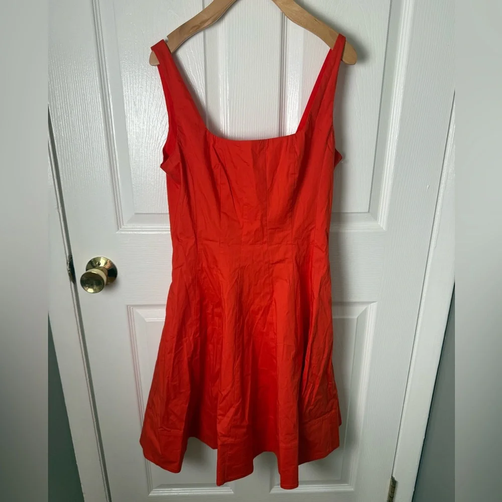 Staud Mini Wells Dress Red Rose 8 - Picture 2 of 7